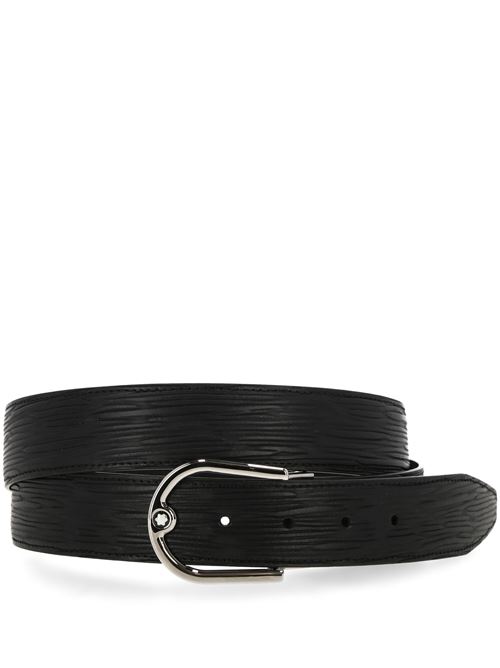 Black leather belt Mont Blanc | 198634X